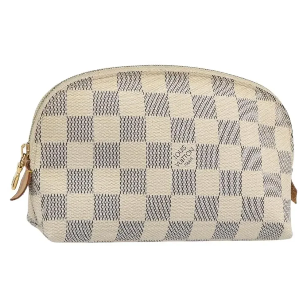 Louis Vuitton Damier Azur Pochette Cosmetic PM Pouch White